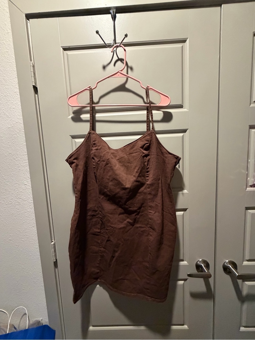 H&M Brown Spaghetti Strap Mini Dress